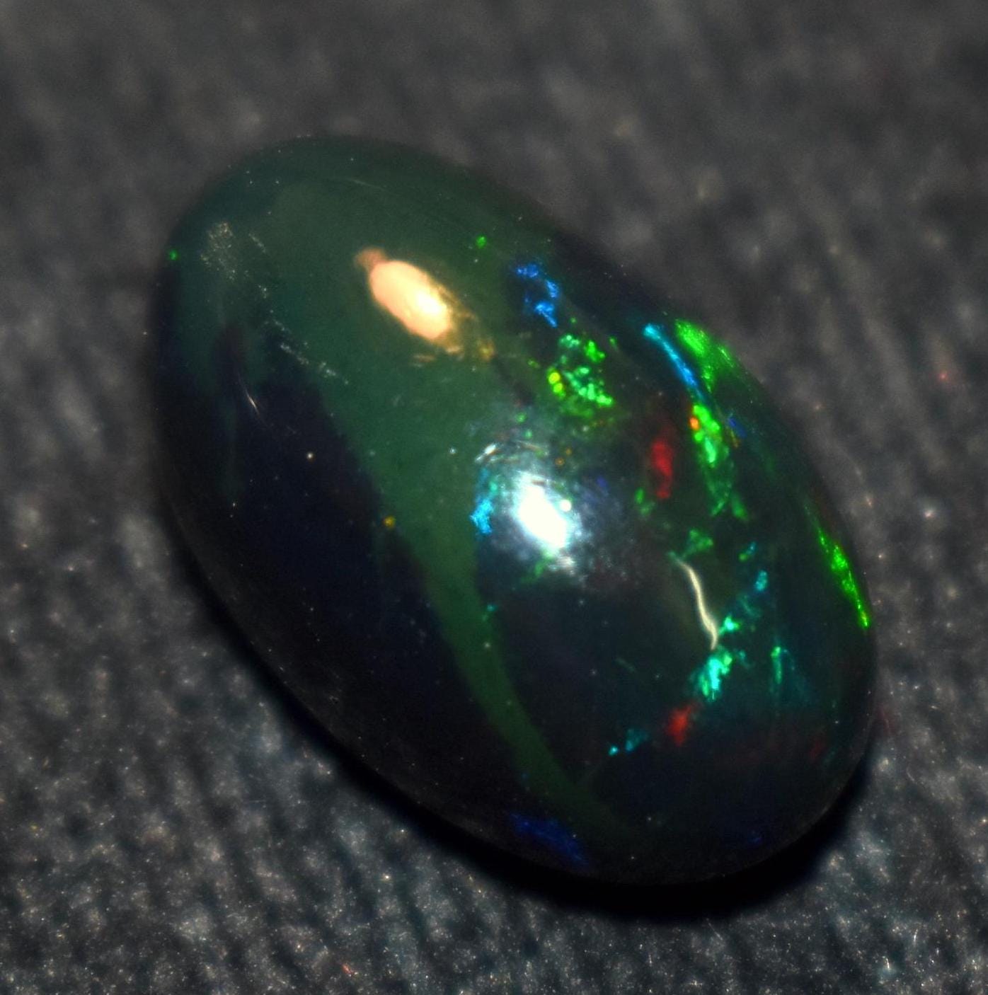 Opal, Natural Black Ethiopian Opal, Oval Welo Fire Cabochon Loose Gemstone, 5.30 Carat, Size-9.5x15.5x8mm, For Jewelry Making,