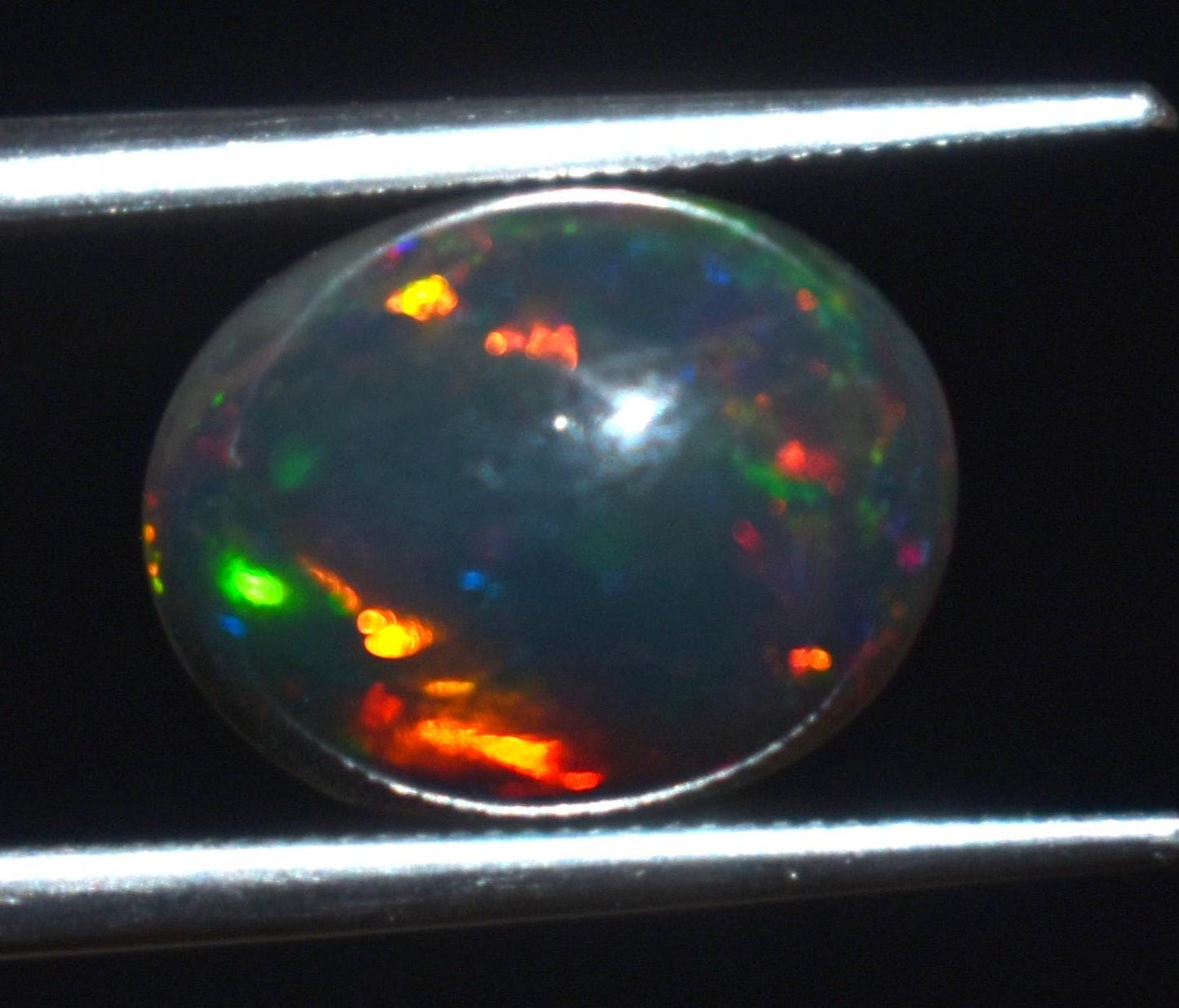 Opal, Natural Black Ethiopian Opal, Oval Welo Fire Cabochon Loose Gemstone, 2.45 Carat, Size-8x10.5x6mm, For Jewelry Making,