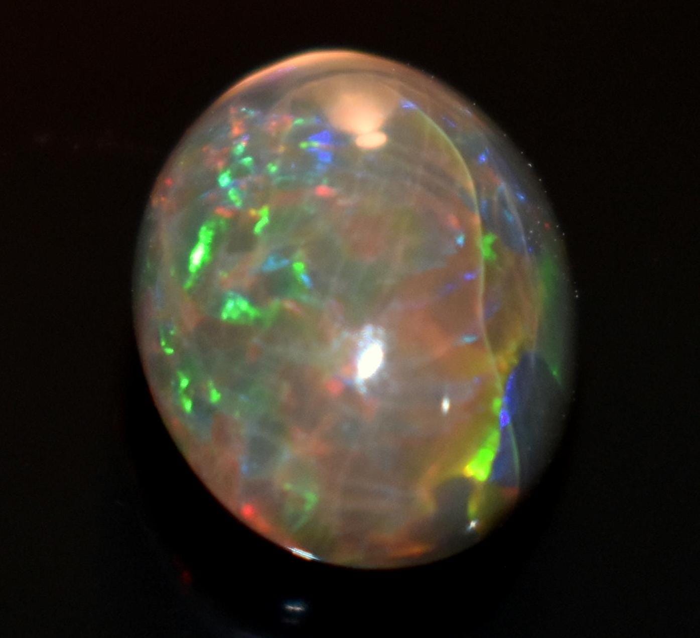 Opal, Natural Black Ethiopian Opal, Oval Welo Fire Cabochon Loose Gemstone, 2.90 Carat, Size-9.5x12.5x6mm, For Jewelry Making,