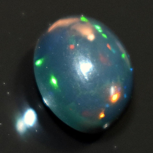 Opal, Natural Black Ethiopian Opal, Oval Welo Fire Cabochon Loose Gemstone, 2.40 Carat, Size-8x10x6mm, For Jewelry Making,