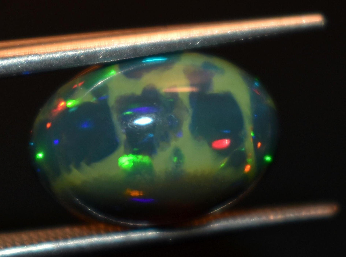 Opal, Natural Black Ethiopian Opal, Oval Welo Fire Cabochon Loose Gemstone, 3.75 Carat, Size-9x13x6.5mm, For Jewelry Making,