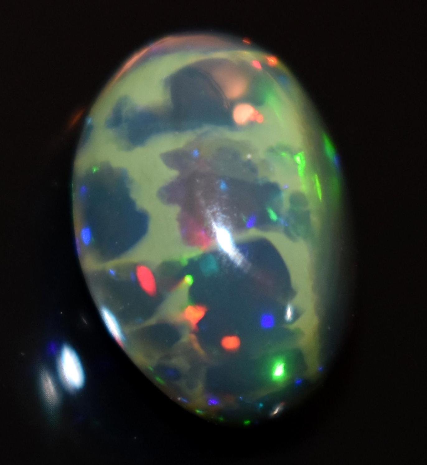 Opal, Natural Black Ethiopian Opal, Oval Welo Fire Cabochon Loose Gemstone, 3.75 Carat, Size-9x13x6.5mm, For Jewelry Making,