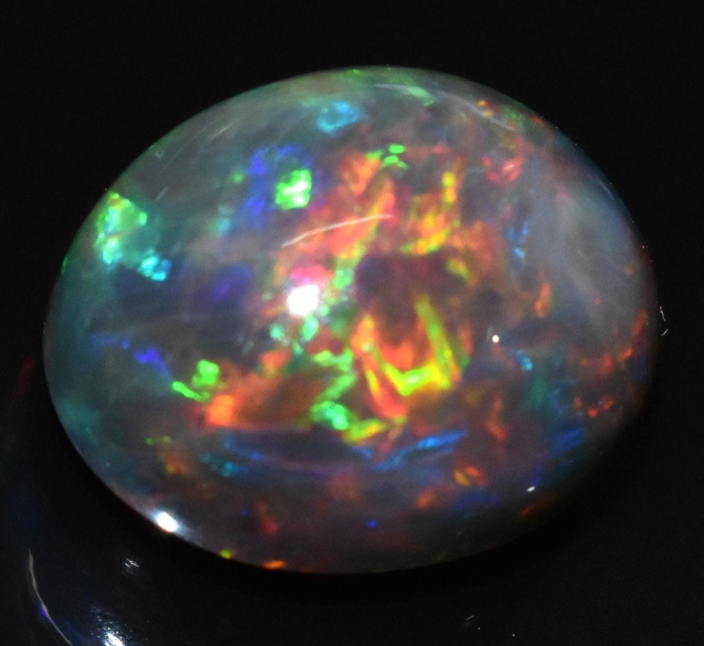 Opal, Natural Black Ethiopian Opal, Oval Welo Fire Cabochon Loose Gemstone, 19.85 Carat, Size-16.5x20x12mm, For Jewelry Making,