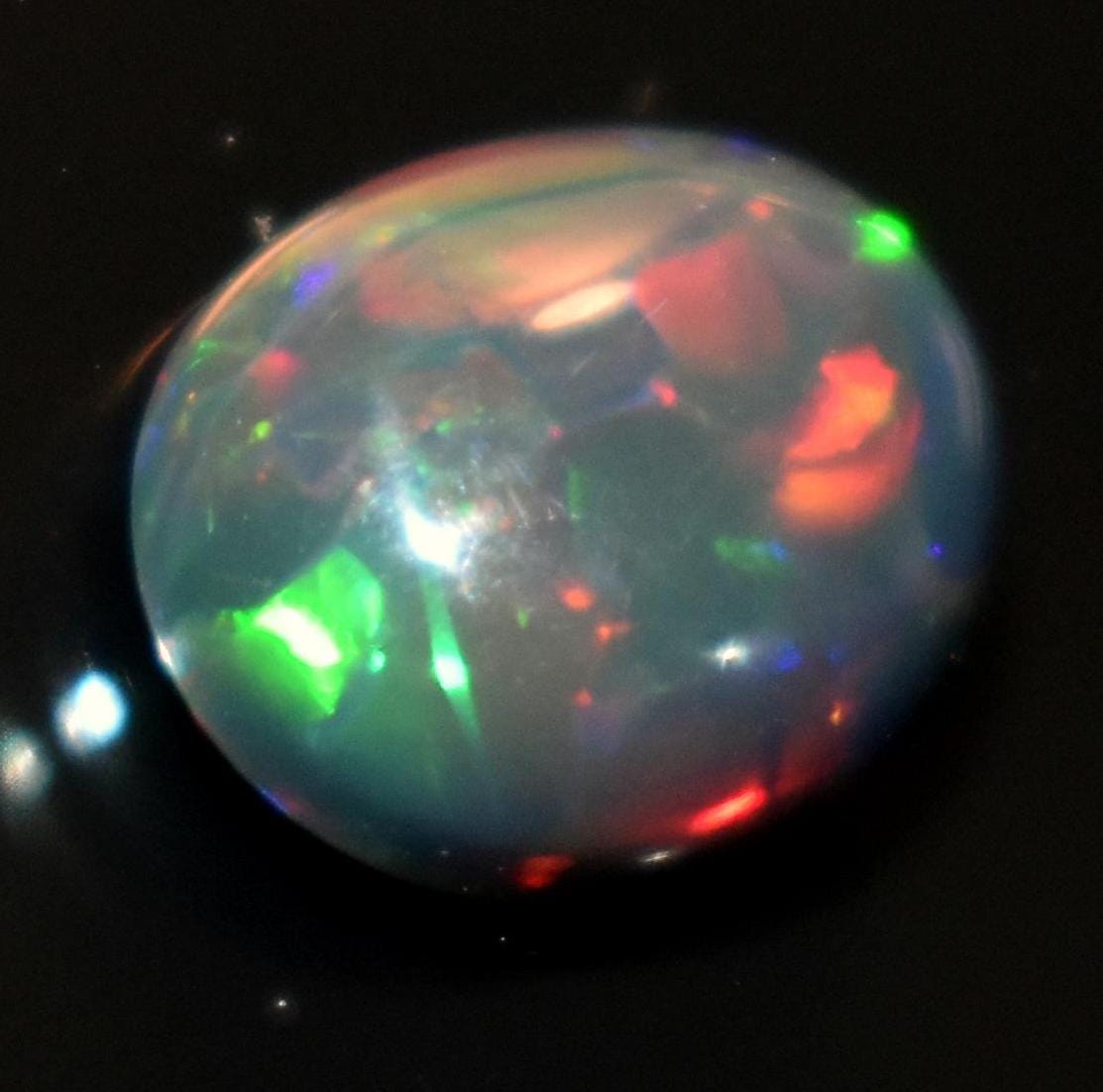 Opal, Natural Black Ethiopian Opal, Oval Welo Fire Cabochon Loose Gemstone, 1.90 Carat, Size-8x10x4.5mm, For Jewelry Making,