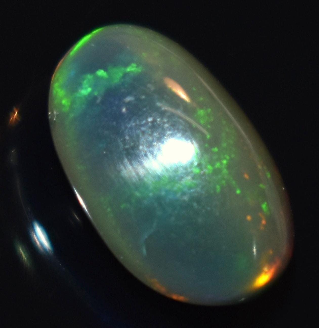 Opal, Natural Black Ethiopian Opal, Oval Welo Fire Cabochon Loose Gemstone, 2.10 Carat, Size-8x11.5x5mm, For Jewelry Making,