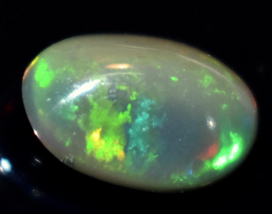 Opal, Natural Black Ethiopian Opal, Oval Welo Fire Cabochon Loose Gemstone, 2.10 Carat, Size-8x11.5x5mm, For Jewelry Making,