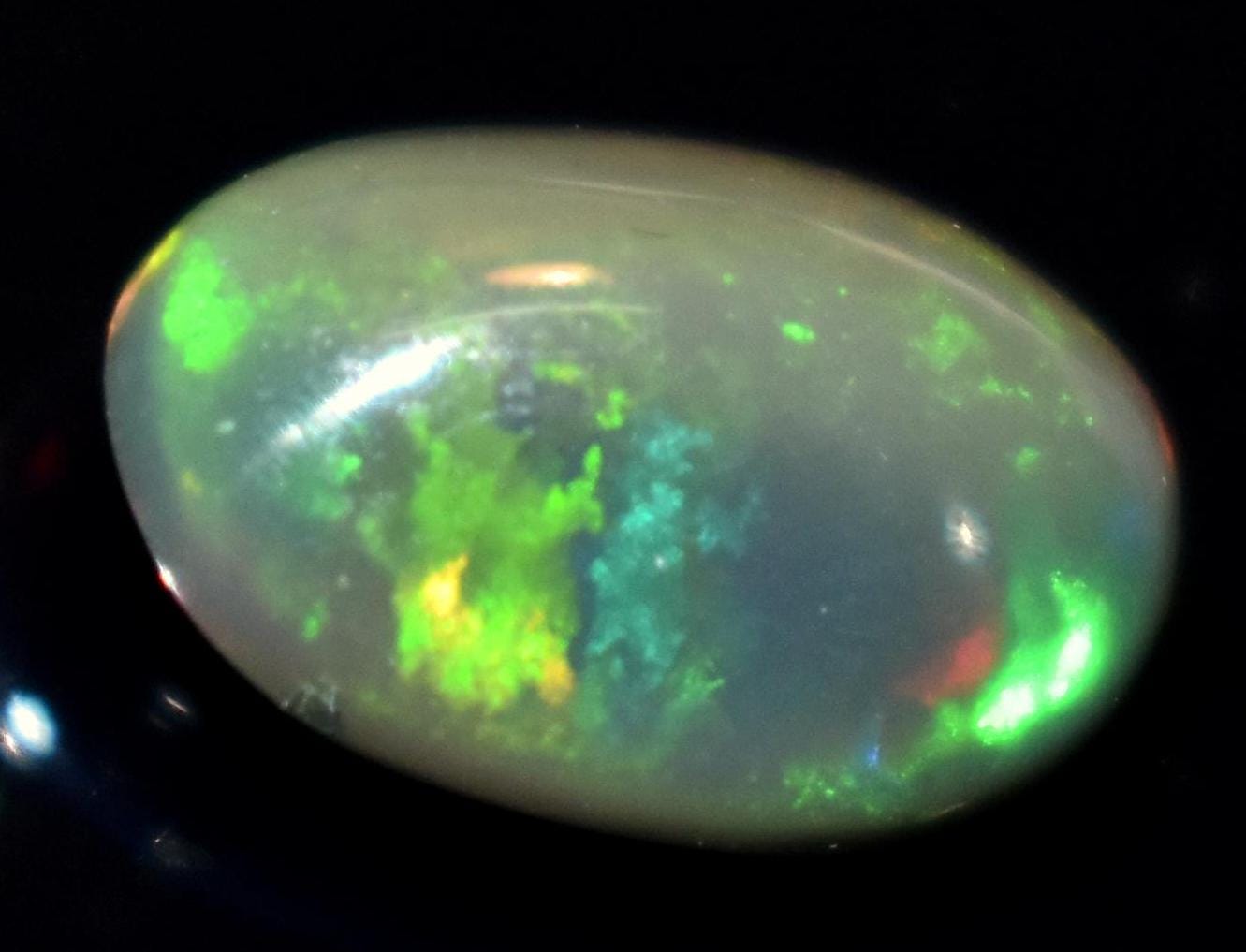 Opal, Natural Black Ethiopian Opal, Oval Welo Fire Cabochon Loose Gemstone, 2.10 Carat, Size-8x11.5x5mm, For Jewelry Making,