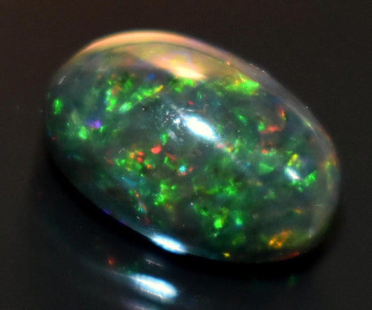 Opal, Natural Black Ethiopian Opal, Oval Welo Fire Cabochon Loose Gemstone, 2.30 Carat, Size-7.5x12x5.5mm, For Jewelry Making,