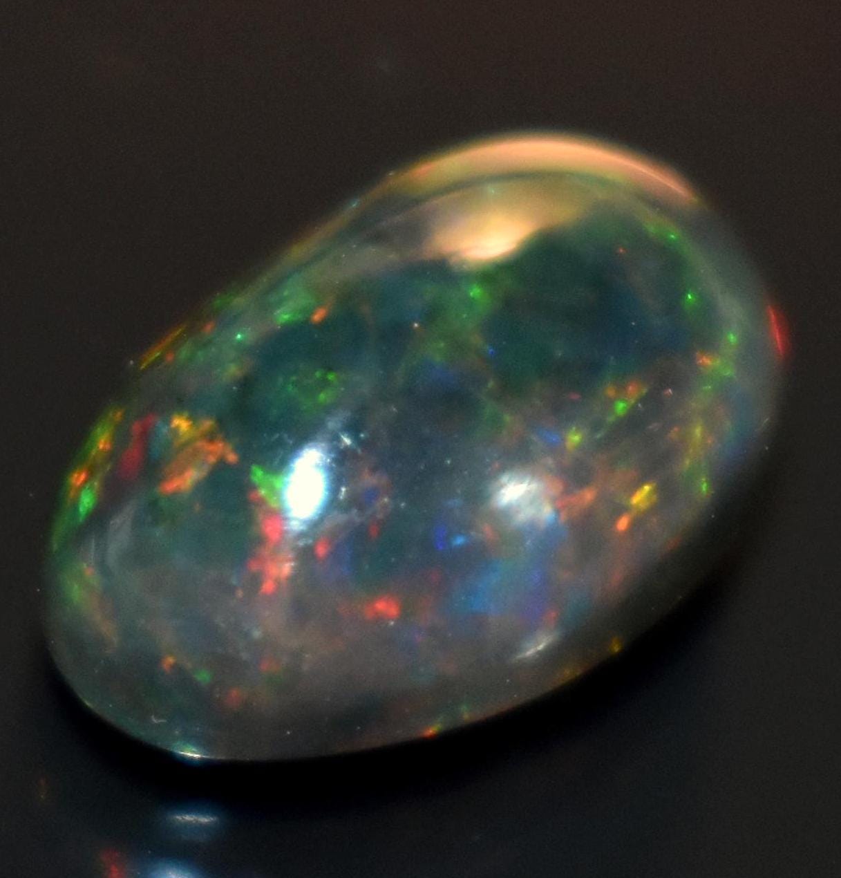 Opal, Natural Black Ethiopian Opal, Oval Welo Fire Cabochon Loose Gemstone, 2.30 Carat, Size-7.5x12x5.5mm, For Jewelry Making,