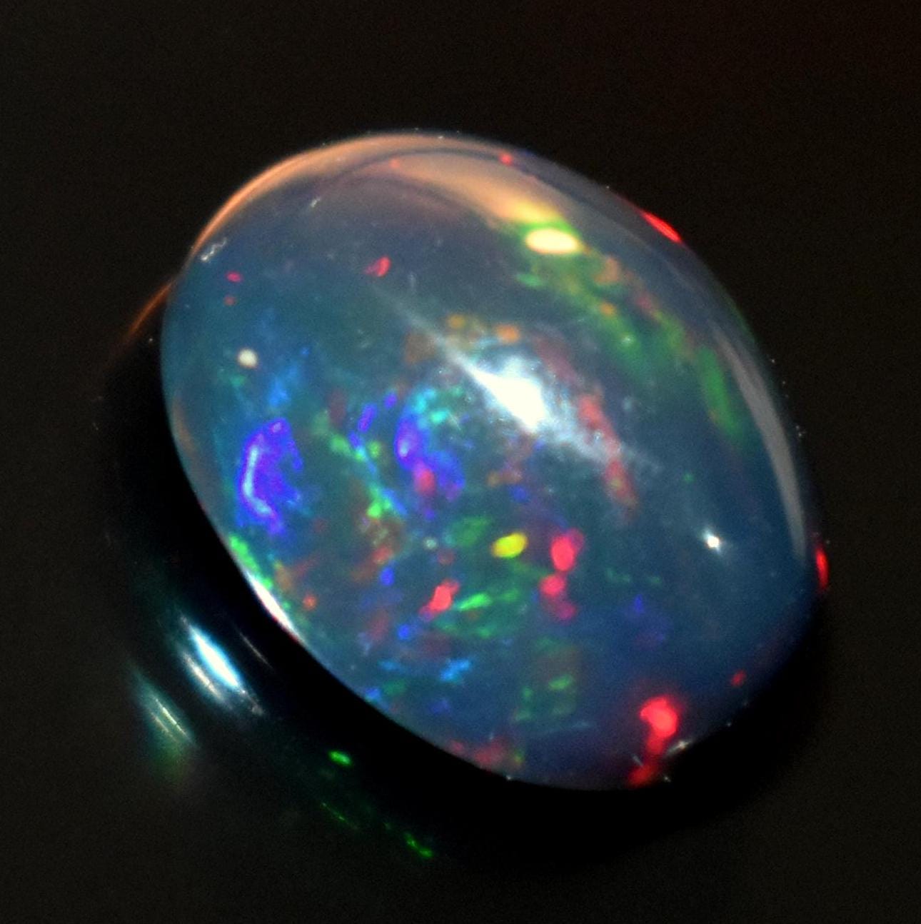 Opal, Natural Black Ethiopian Opal, Oval Welo Fire Cabochon Loose Gemstone, 1.80 Carat, Size-8x10x5mm, For Jewelry Making,