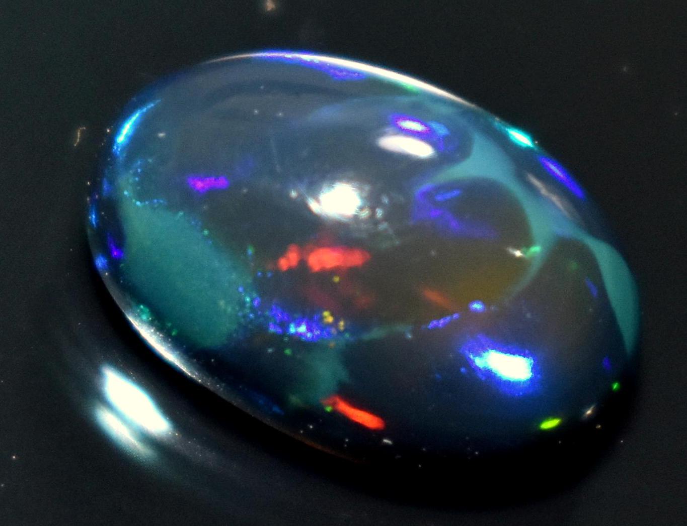 Opal, Natural Black Ethiopian Opal, Oval Welo Fire Cabochon Loose Gemstone, 3.15 Carat, Size-7.5x12x6.5mm, For Jewelry Making,