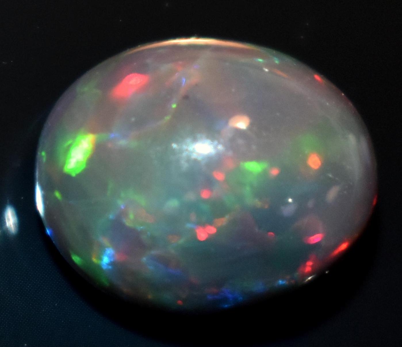 Opal, Natural Black Ethiopian Opal, Oval Welo Fire Cabochon Loose Gemstone, 3.75 Carat, Size-10x12x7mm, For Jewelry Making,