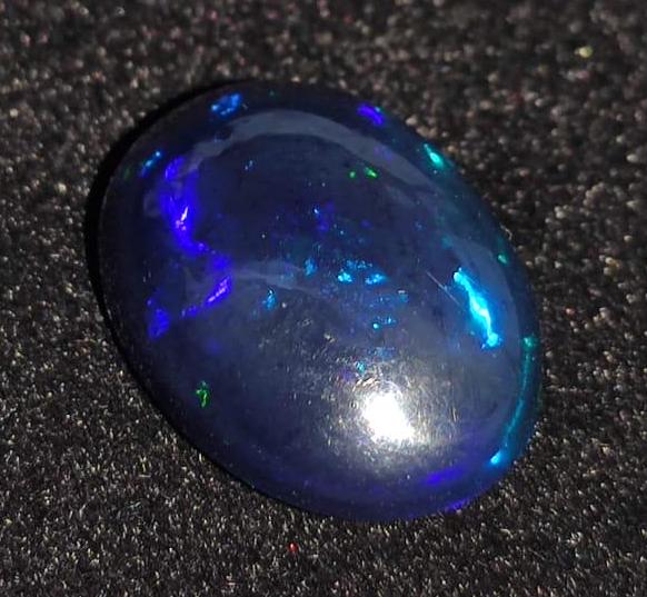 Opal, Natural Black Ethiopian Opal, Oval Welo Fire Cabochon Loose Gemstone, 6.00 Carat, Size-11.5x14.5x7.5mm, For Jewelry Making,