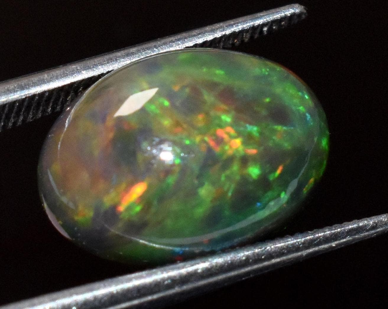 Opal, Natural Black Ethiopian Opal, Oval Welo Fire Cabochon Loose Gemstone, 3.60 Crt, Size-9.5x13x6mm, For Jewelry Making, Gift For Her,