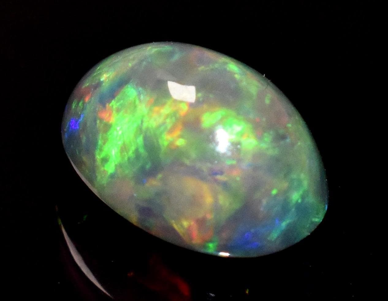 Genuine & Natural Black Ethiopian Opal, Oval Welo Fire Cabochon Loose Gemstone, 2.65 Crt, Size-8x11.5x6.5mm, For Jewelry Making,