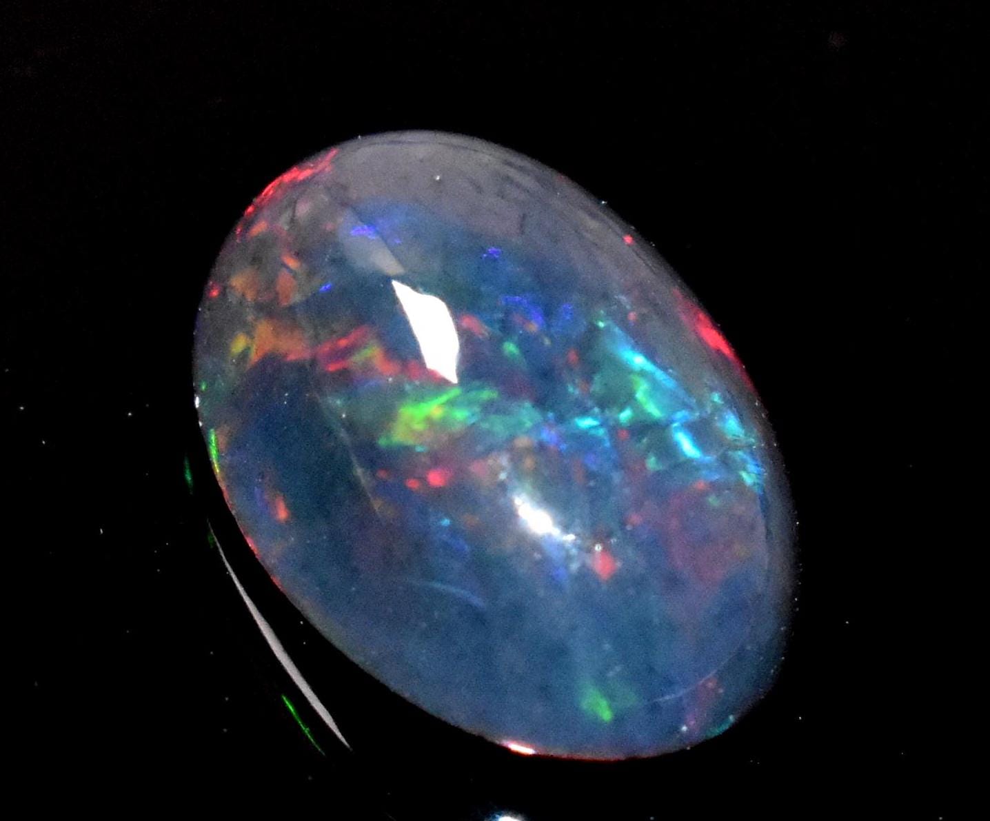 Opal, Natural Black Ethiopian Opal, Oval Welo Fire Cabochon Loose Gemstone, 2.55 Crt, Size-8.5x13x5mm, For Jewelry Making,