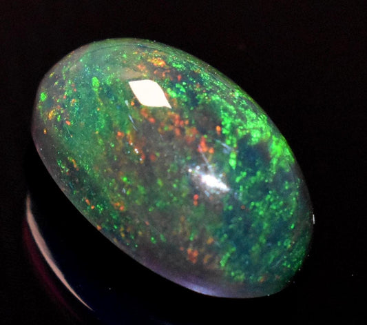 Opal, Natural Black Ethiopian Opal, Oval Welo Fire Cabochon Loose Gemstone, 3.20 Crt, Size-8x13x6mm, For Jewelry Making,