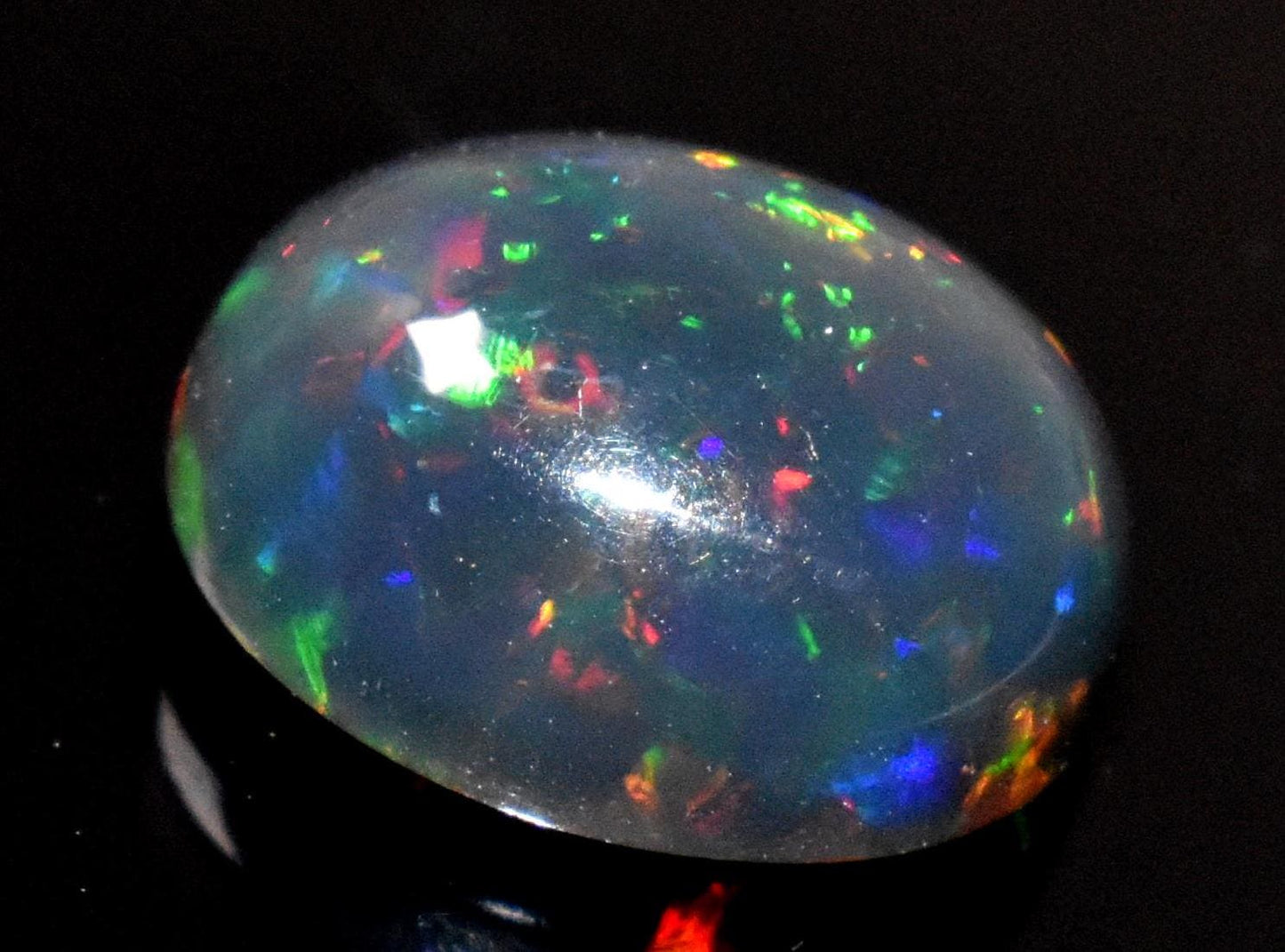 Genuine & Natural Black Ethiopian Opal, Oval Welo Fire Cabochon Loose Gemstone, 2.60 Crt, Size-9x11x5.5mm, For Jewelry Making,