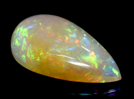 Opal, Natural Ethiopian Opal, Pear Welo Fire Cabochon Loose Gemstone, 10.25 Carat, Size-24x13x7mm, For Jewelry Making, PC-1