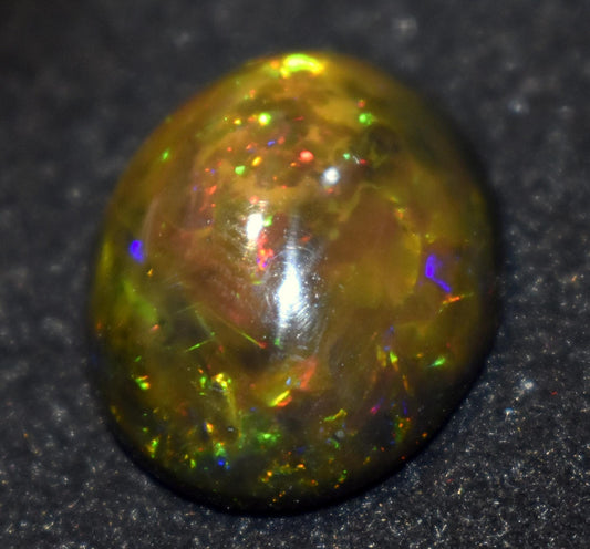 Opal, Natural Black Opal, Oval Welo Fire Cabochon Loose Gemstone, 11.40 Carat, Size-16X20X8mm, For Jewelry Making, PC-1