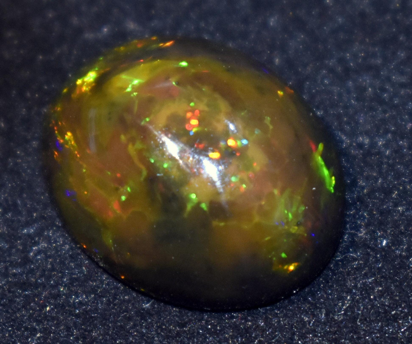 Opal, Natural Black Opal, Oval Welo Fire Cabochon Loose Gemstone, 11.40 Carat, Size-16X20X8mm, For Jewelry Making, PC-1