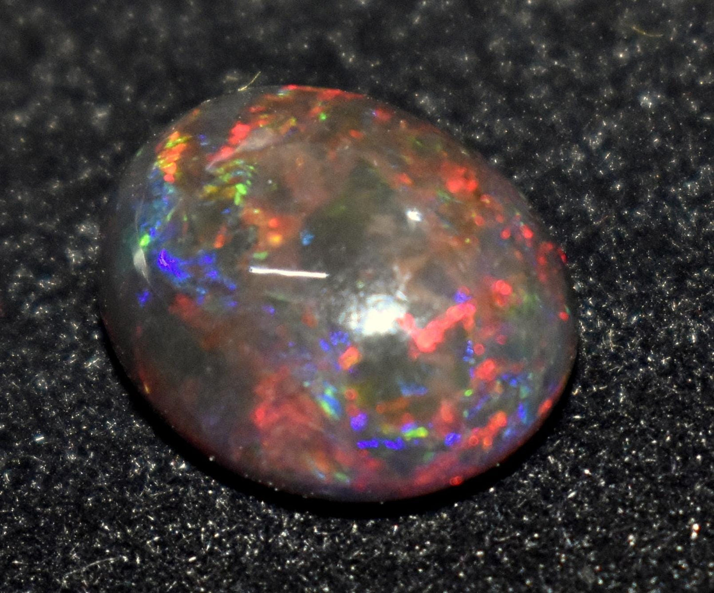 Opal, 100% Natural Black Opal, Oval Welo Fire, Cabochon Loose Gemstone, 5.30 Carat, Size-11.5x13.5x7mm, For Jewelry Making, Gift For Her,