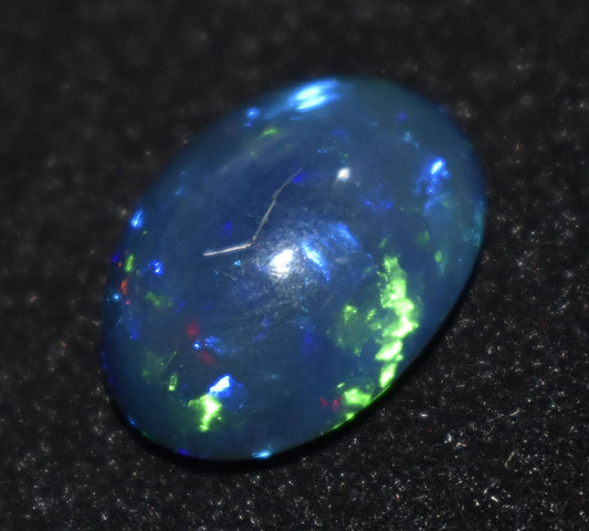 100% Natural Black Opal, Oval Welo Fire, Cabochon Loose Gemstone, 5.30 Carat, Size-12x14.5x6.5mm, For Jewelry Making, Gift For Her,