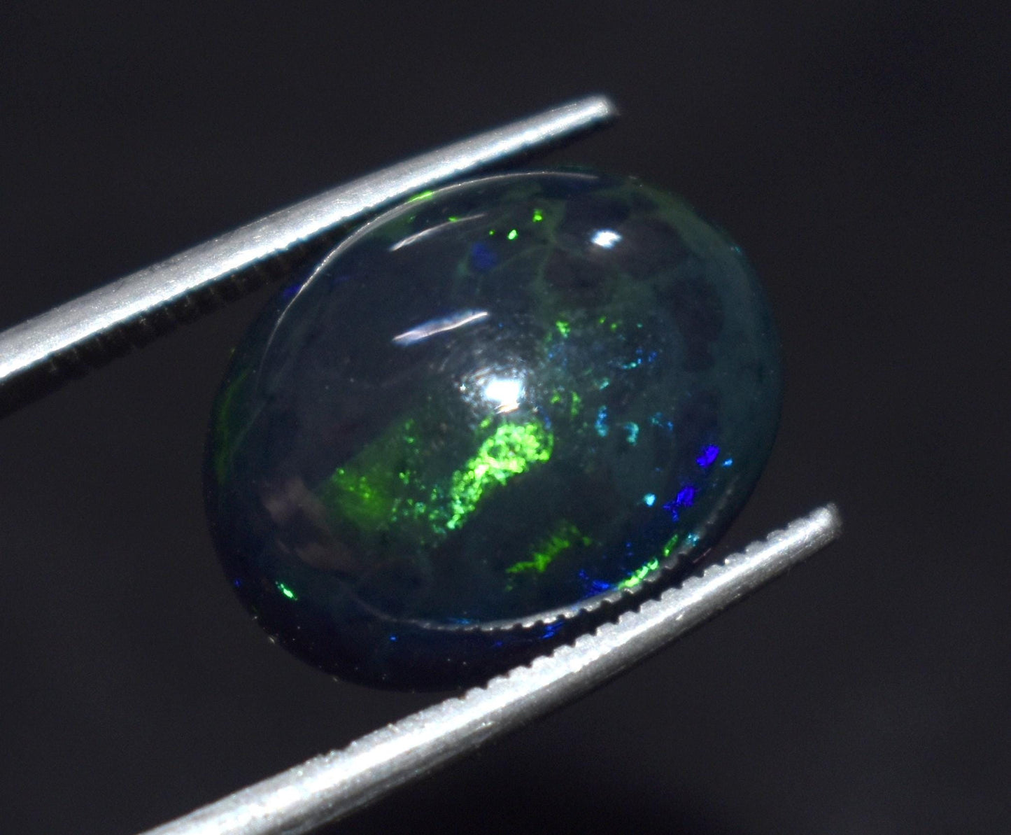 Genuine & 100% Natural Black Opal, Oval Welo Fire, Cabochon Loose Gemstone, 5.10 Ct, Size-12x15x6mm, For Jewelry Making, Gift For Her,