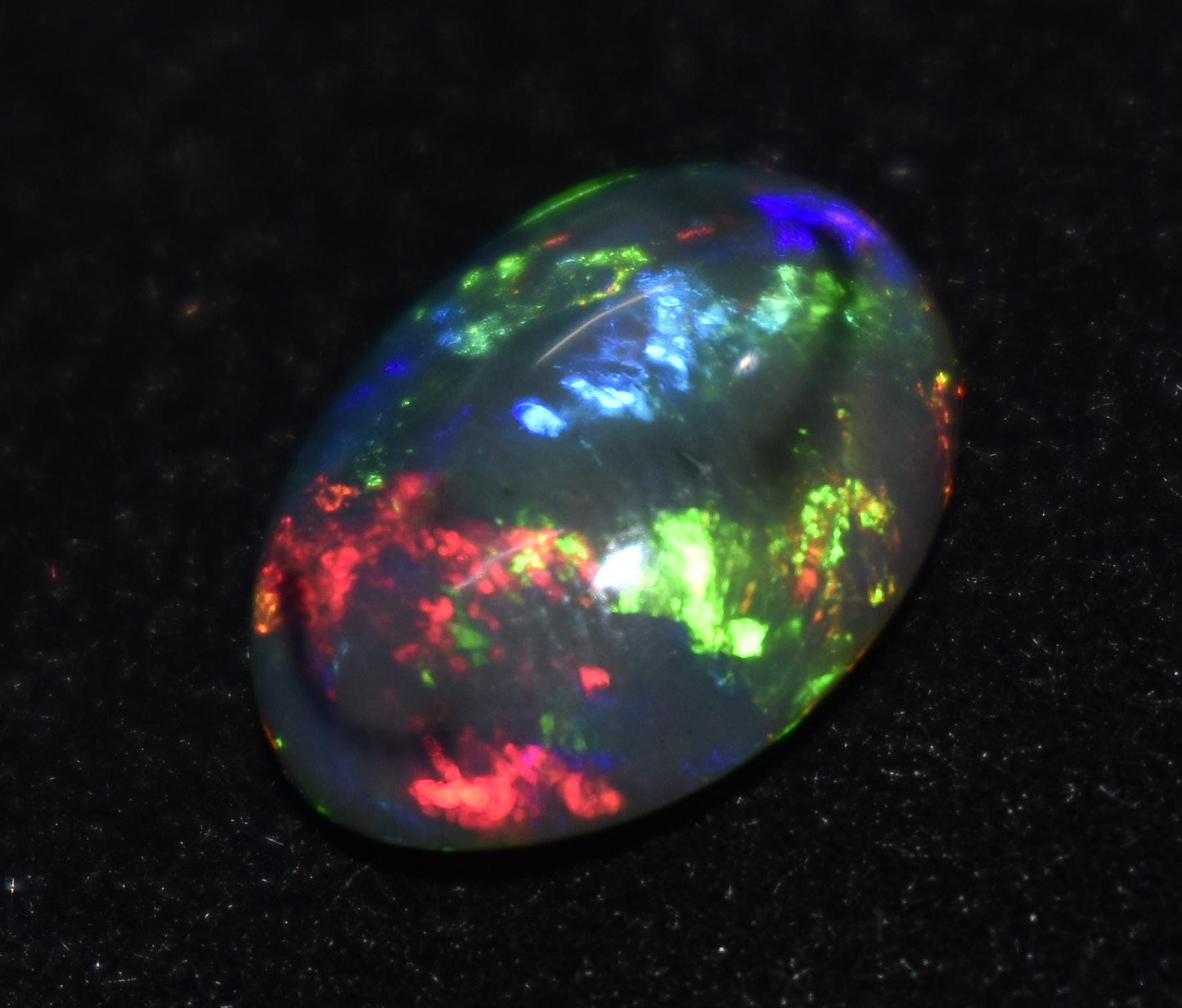 Genuine & 100% Natural Black Opal, Oval Welo Fire, Cabochon Loose Gemstone, 3.40 Ct, Size-13X10X5mm, For Jewelry Making, Gift For Her,