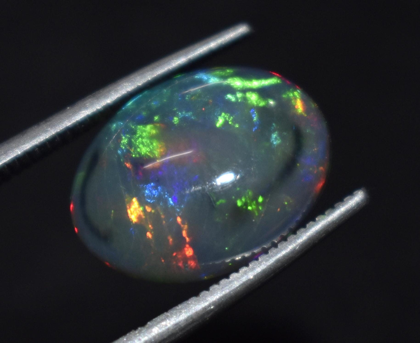 Genuine & 100% Natural Black Opal, Oval Welo Fire, Cabochon Loose Gemstone, 3.40 Ct, Size-13X10X5mm, For Jewelry Making, Gift For Her,