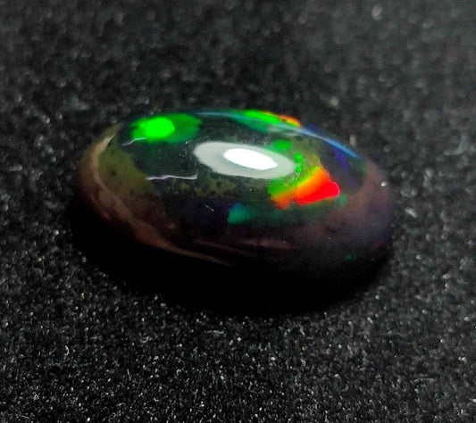 AAA++ Natural Black Opal, Ethiopian Opal Welo Black Opal, Oval Cabochon Loose Gemstone, 5.50 Carat, Size-17x11.5x6.5mm, For Jewelry Making