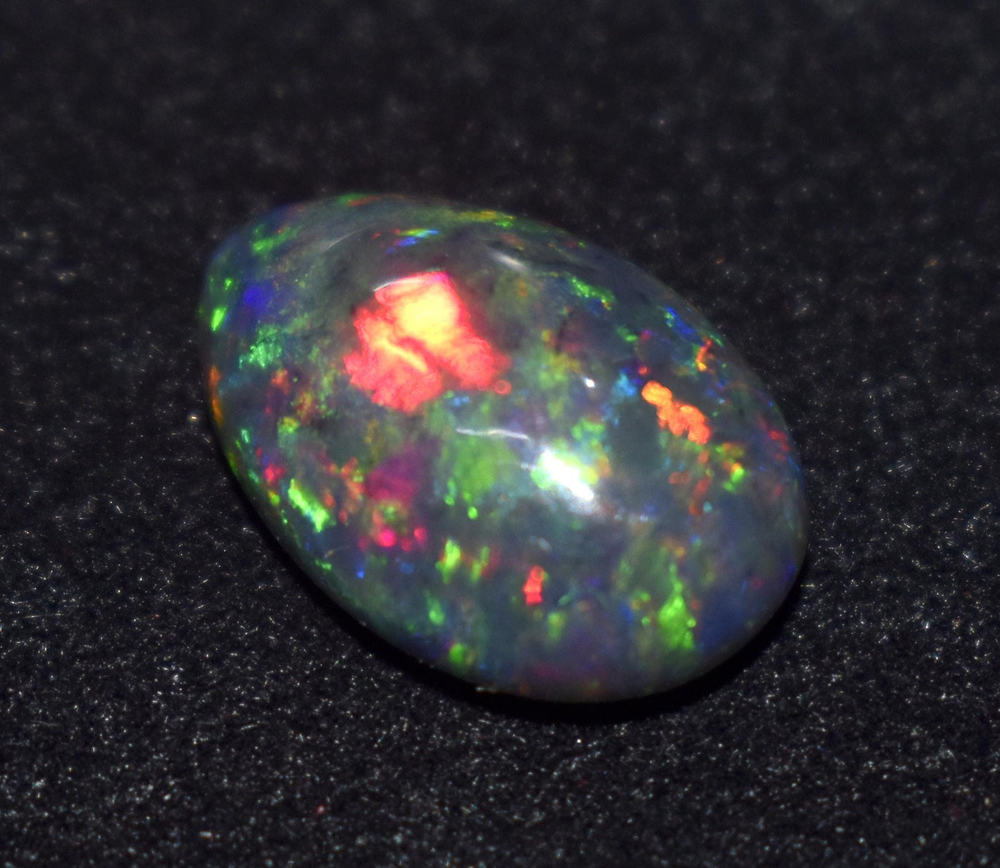 Genuine & 100% Natural Black Ethiopian Opal-Pear Welo Fire Cabochon- Loose Gemstone-6.00 Carat-Size-12x17.5x6.5mm-For Making Jewelry