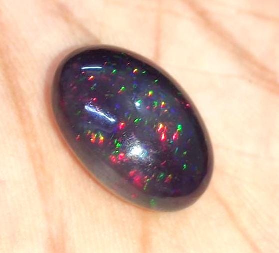 Opal- 100% Natural Black Ethiopian Opal- Oval Welo Fire Cabochon- Loose Gemstone- 8.30 Carat- Size-12.5x17x8mm- For Making Jewelry