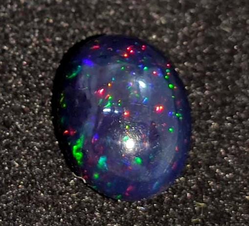 Opal- 100% Natural Black Ethiopian Opal- Oval Welo Fire Cabochon- Loose Gemstone- 3.80 Carat- Size-11x14x5.5mm- For Making Jewelry