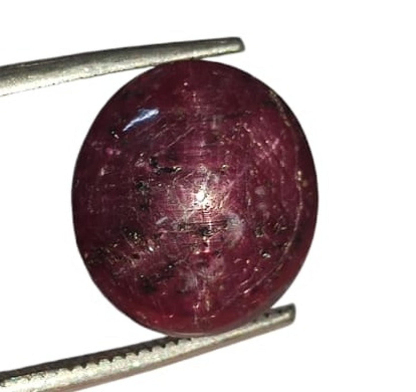 Natural Star Ruby Sapphire, Oval Smoothies Cabochon Loose Gemstone, 8.40 Carat, Size-11x12x6mm, For Jewelry Making,