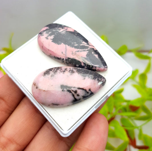 Genuine & 100% Natural Pink Peruvian Opal Pear Cabochon Gemstone Lot, 81.82 Carat, Size-40x20x5mm To 36x20x7mm, For Jewelry Making, PC-2