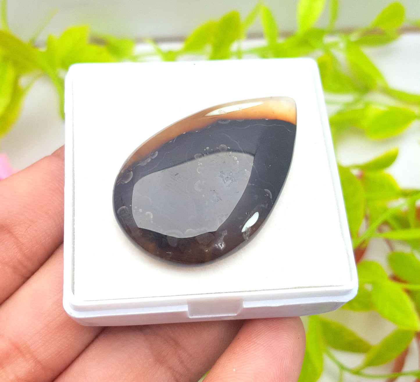 Genuine & 100% Natural Montana Agate, Pear Smooth Cabochon Loose Gemstone, 52.20 Carat, Size-42x26x6mm, For Jewelry Making, PC-1