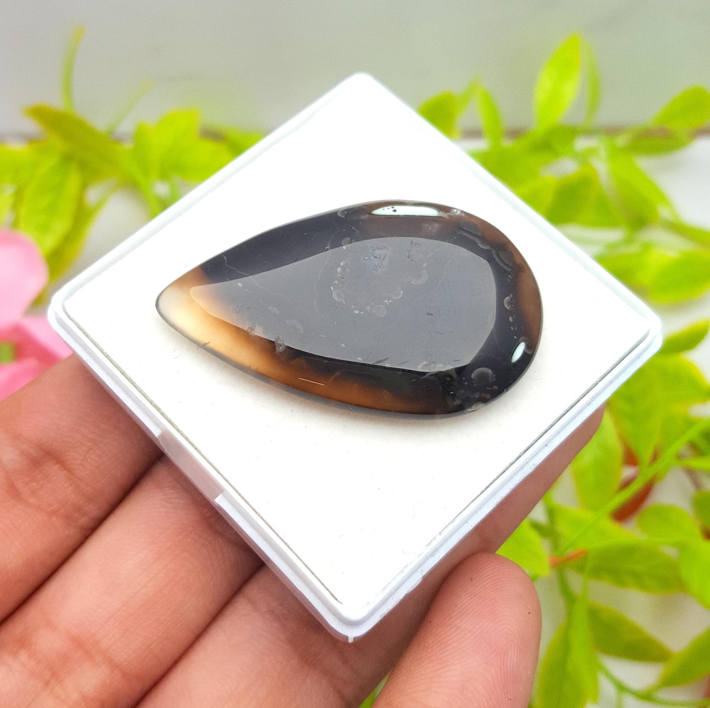 Genuine & 100% Natural Montana Agate, Pear Smooth Cabochon Loose Gemstone, 52.20 Carat, Size-42x26x6mm, For Jewelry Making, PC-1