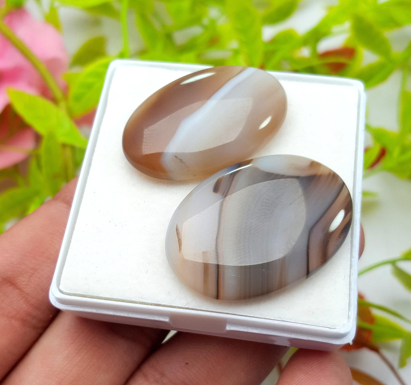 Montana, 100% Natural Montana Agate, Oval Smooth Cabochon Loose Gemstone, 64.15 Ct, Size-32x23x5mm TO 31X19X6mm, For Jewelry Making, PC-2