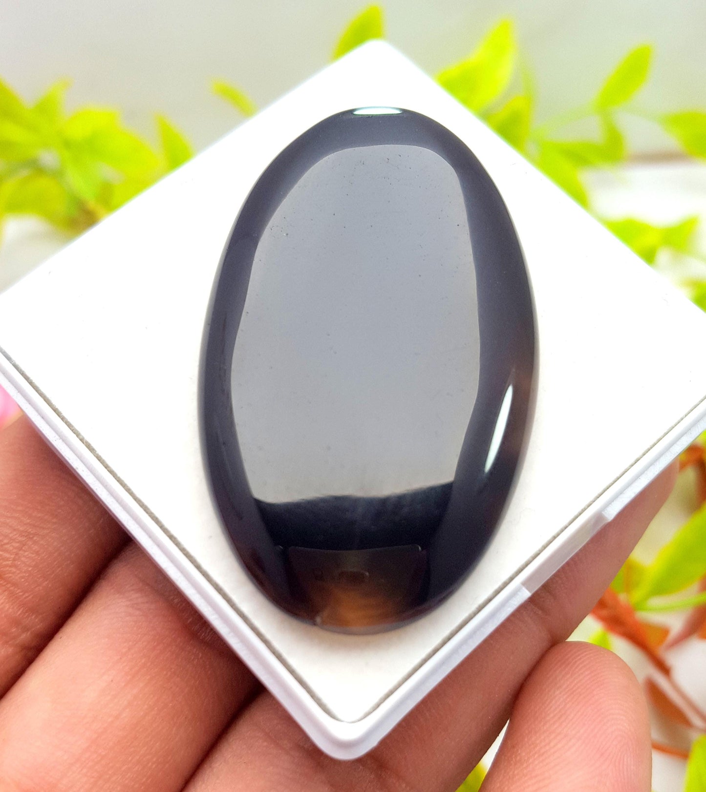 Montana, 100% Natural Montana Agate, Oval Smooth Cabochon Loose Gemstone, 70.60 Ct, Size-49x27x5mm, For Jewelry Making, PC-1