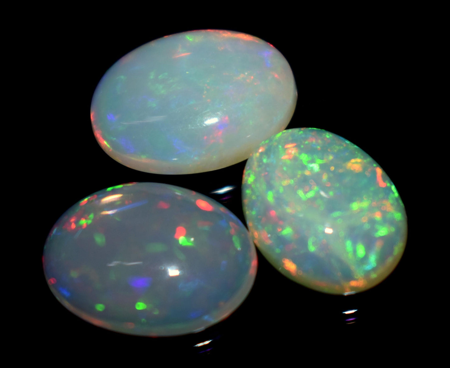 Opal, Natural Ethiopian Opal, Oval Welo Fire, Cabochon Gemstone Lot, 8.50 Carat, Size-9.5x12x5mm To 10x14x4.5mm, For Jewelry Making, PC-3