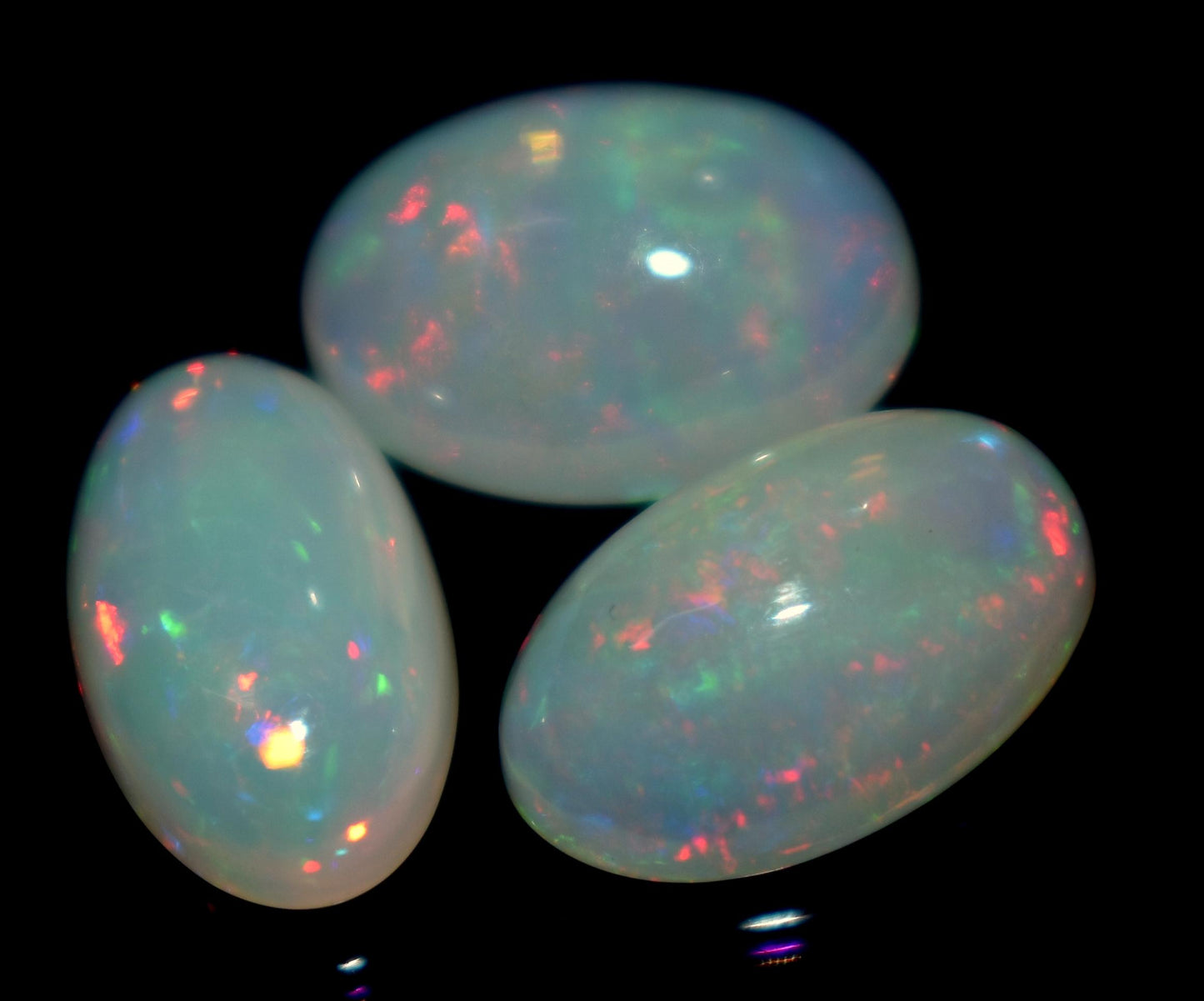 100% Natural Ethiopian Opal, Oval Welo Fire, Cabochon Gemstone Lot, 8.50 Carat, Size-7.5x13x5mm To 9.5x12.5x6mm, For Jewelry Making