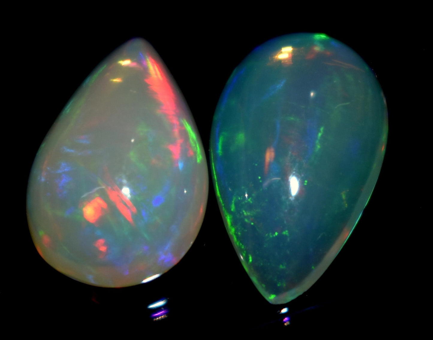 Genuine & 100% Natural Ethiopian Opal, Pear Welo Fire Cabochon Gemstone, 6.70 Ct, Size-9.5x15x6mm To 9.5x15.5x4.5mm, For Jewelry Making,