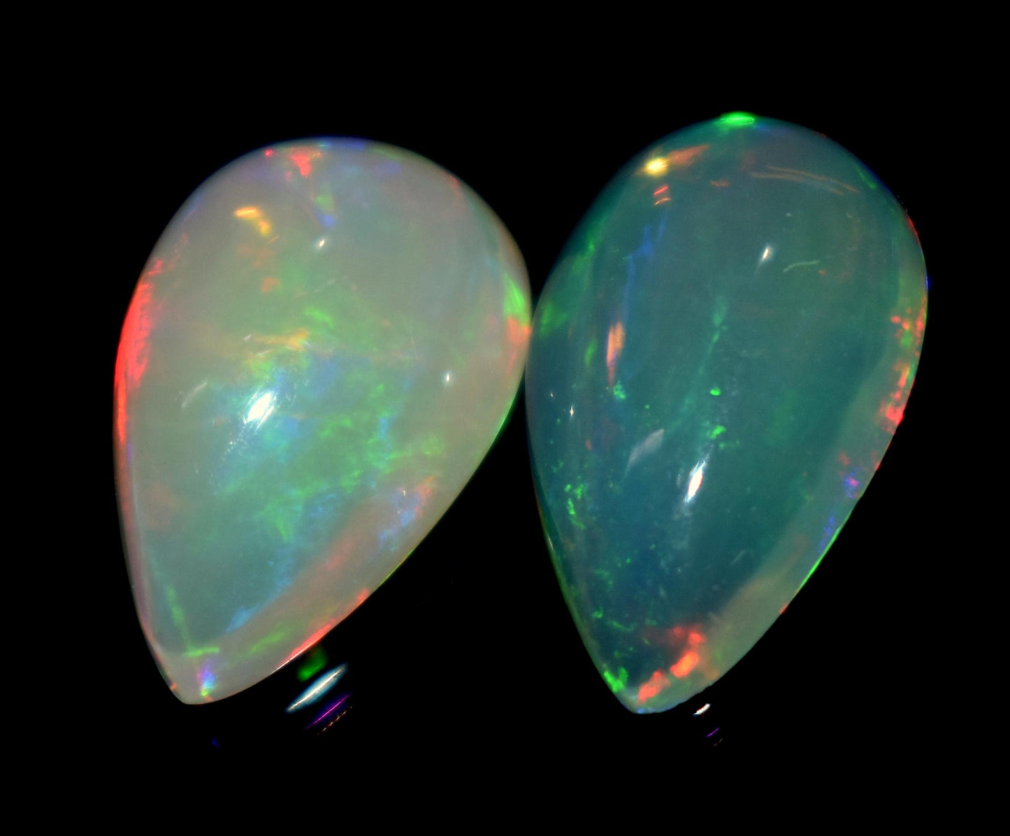 Genuine & 100% Natural Ethiopian Opal, Pear Welo Fire Cabochon Gemstone, 6.70 Ct, Size-9.5x15x6mm To 9.5x15.5x4.5mm, For Jewelry Making,