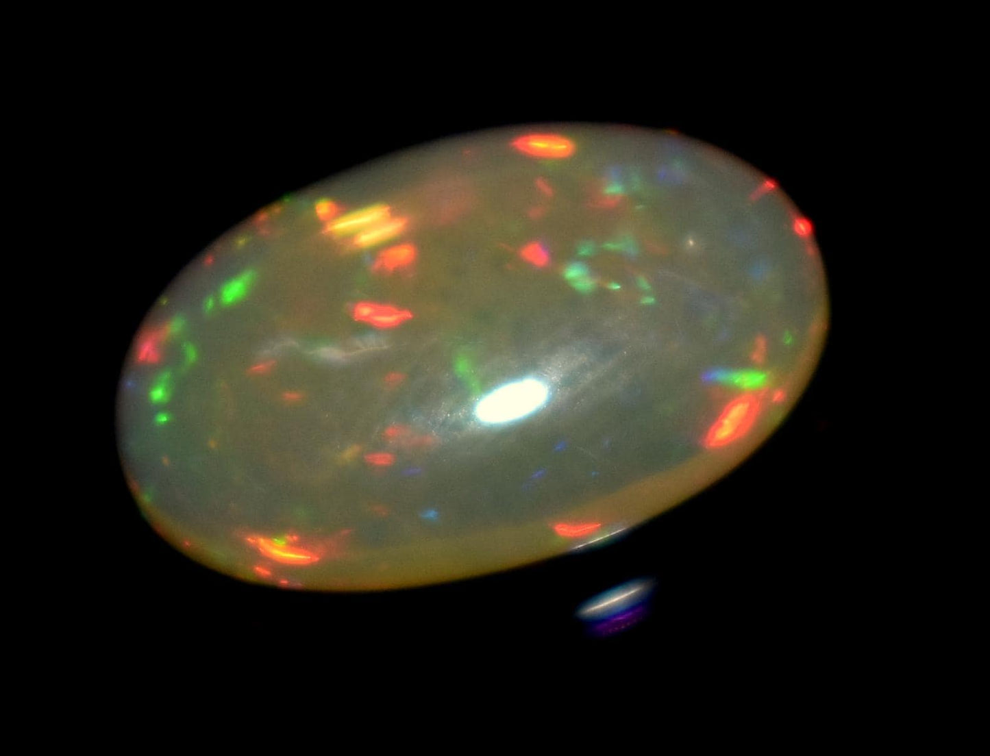 AAA+ Quality, Natural Ethiopian Opal, Oval Welo Fire Cabochon Loose Gemstone, 5.60 Carat, Size-11.5x18x5mm, For Jewelry Making, Piece-1