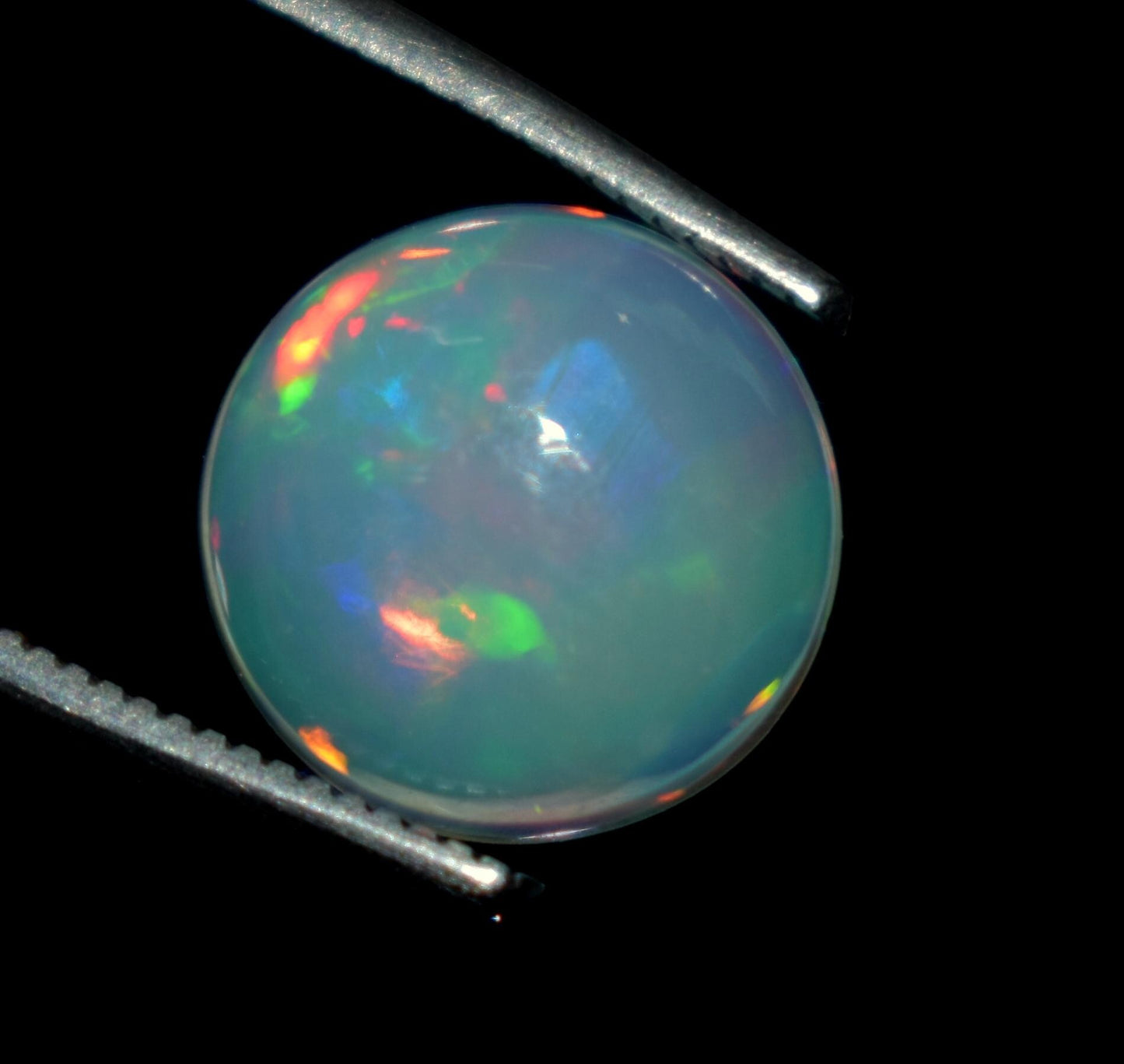 Genuine & 100% Natural Ethiopian Opal, Round Welo Fire Cabochon Loose Gemstone, 1.40 Carat, Size-10x10x3.5mm, For Jewelry Making, Piece-1