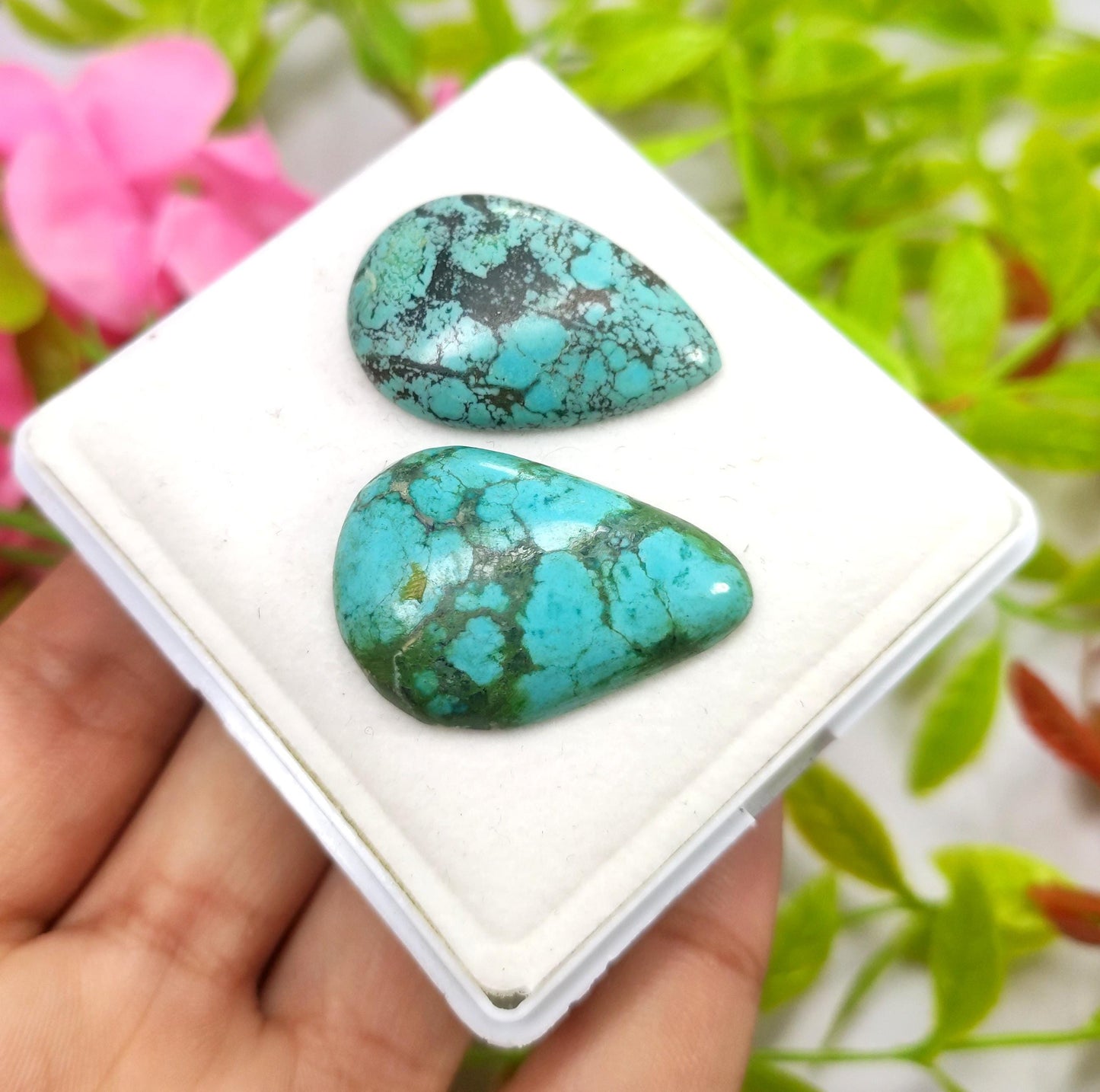 Turquoise, 100% Natural Tibetan Turquoise, Pear Smooth Cabochon Gemstone Lot, 40.90 Carat, Size-31x11x6mm To 30x21x5mm, For Jewelry Making,