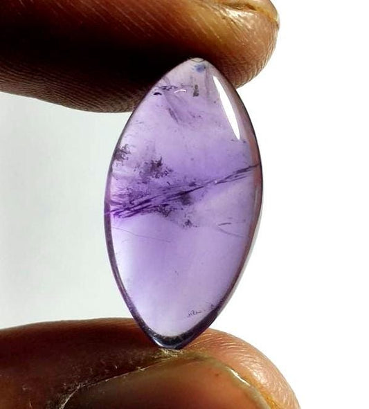 Amethyst, 100% Natural Purple Amethyst, Marquise Smoothies Cabochon Loose Gemstone, 9.30 Carat, Size-11.5x21.5x5.5mm, For Jewelry Making,