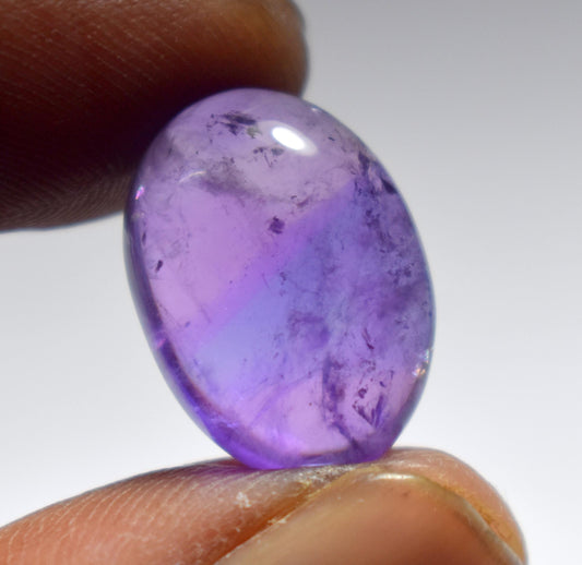 100% Natural Purple Amethyst, Oval Smoothies Cabochon Loose Gemstone, 12.70 Carat, Size-13x18x6.5mm, For Jewelry Making,