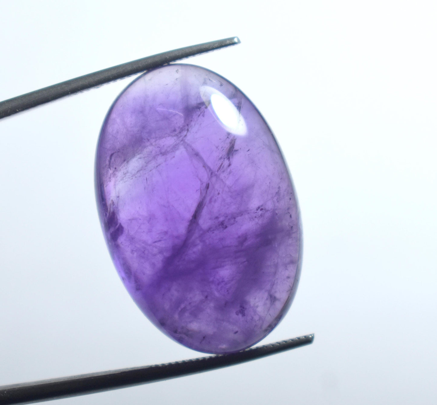 Genuine & 100% Natural Purple Amethyst, Oval Smoothies Cabochon Loose Gemstone, 31.00 Carat, Size-17.5x26x9.5mm, For Jewelry Making,